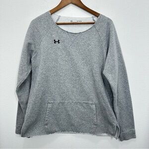 Under Armour Gray Sweatshirt Raw Hem Scoopneck Gym Post-Workout Women's Size XL